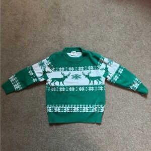 PatPat Festive Green and White Crewneck Sweater